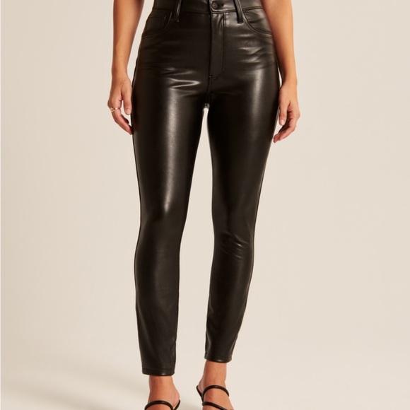 Vegan Leather High Rise Skinny Pants - Picture 5 of 7